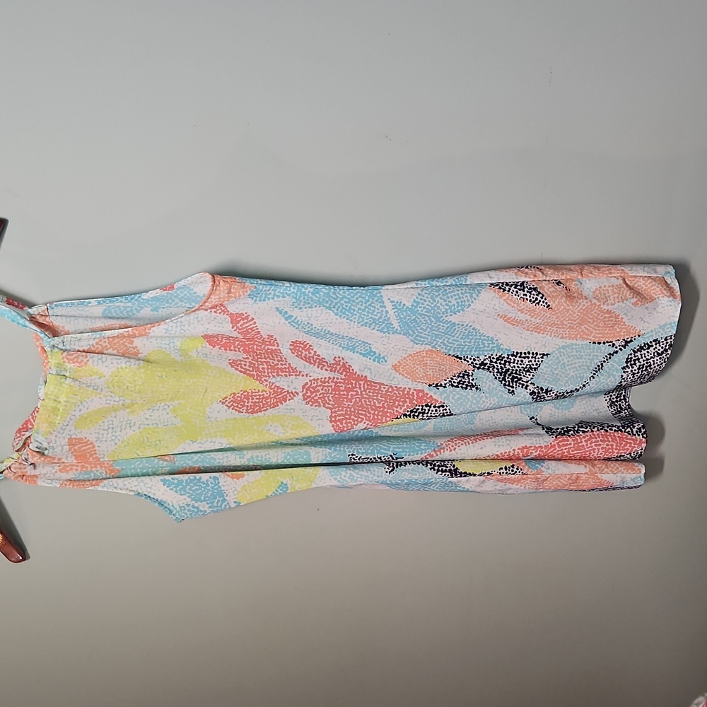 Crown & Ivy Peach and Aqua Patterned Dress